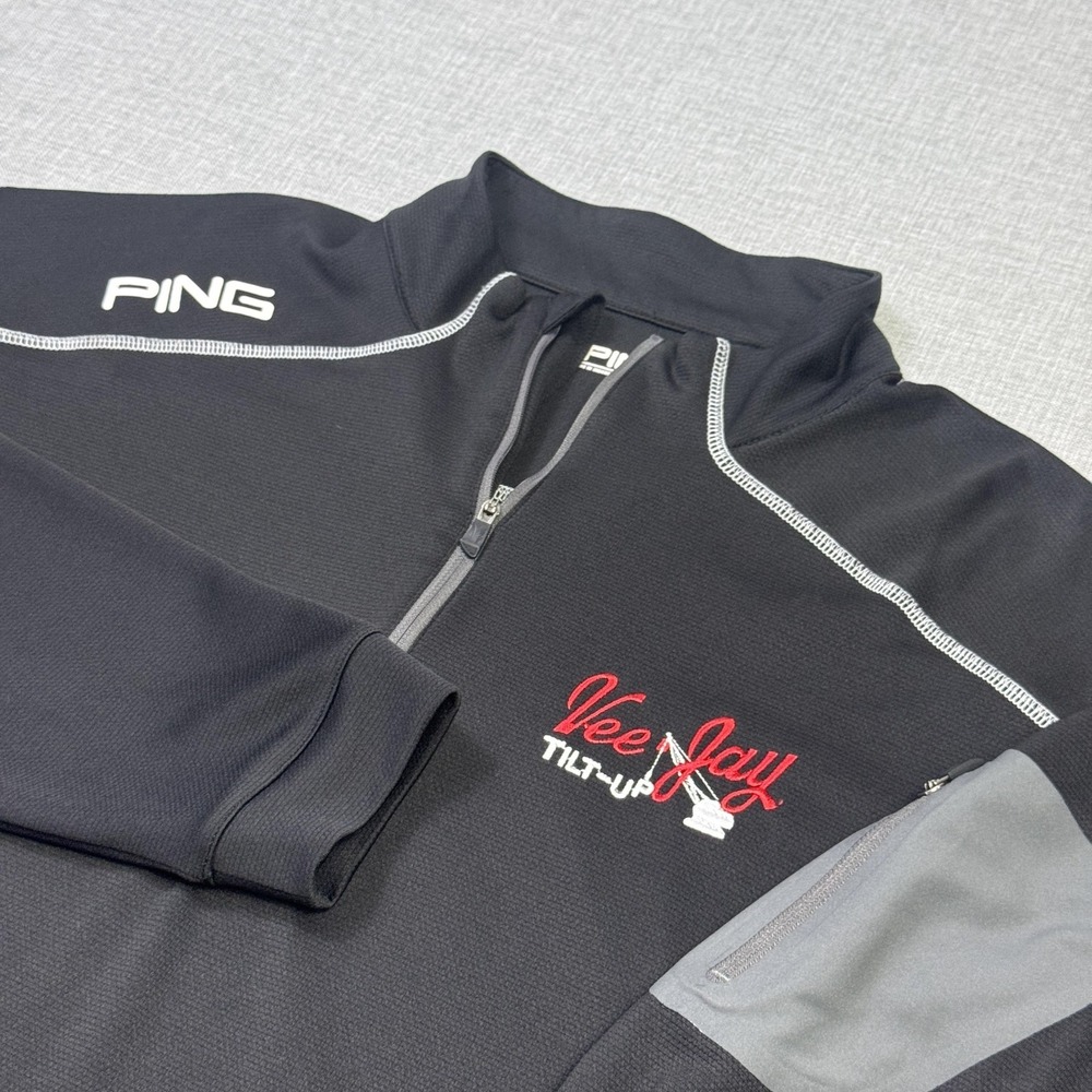 Ping Golf 1/4 Zip Pullover Mens XL Black Mock Neck SensorCool Embroidered